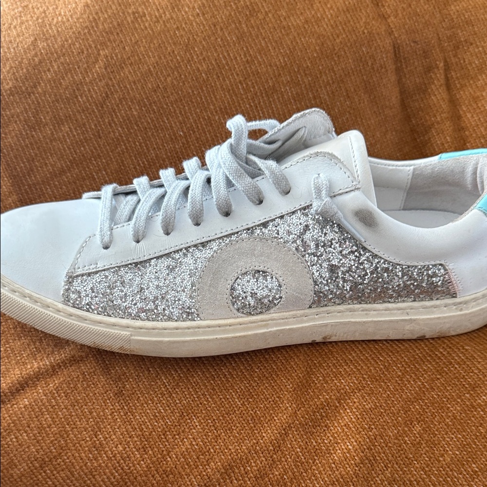 Oliver Cabell White and Silver Women's Sneakers